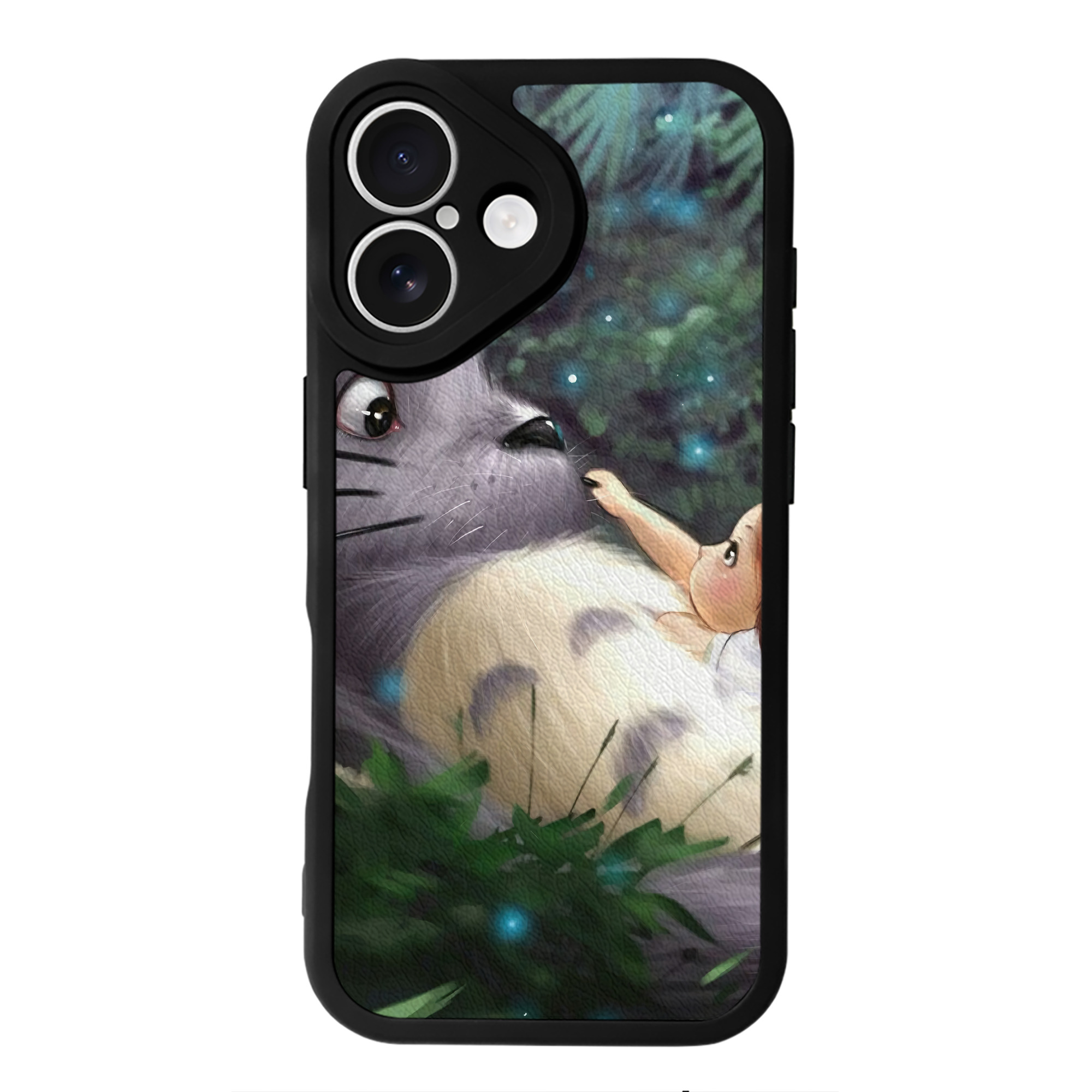 （画像用） となりのトトロ 草壁メイ 草壁サツキ My Neighbor Totoro Satsuki Kusakabe Mei Kusakabe 【iPhone 16シリーズ対応】シリコンスマホケース（レザー調） 材質：シリコン